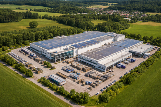 Luftbild von einem Firmengebäude